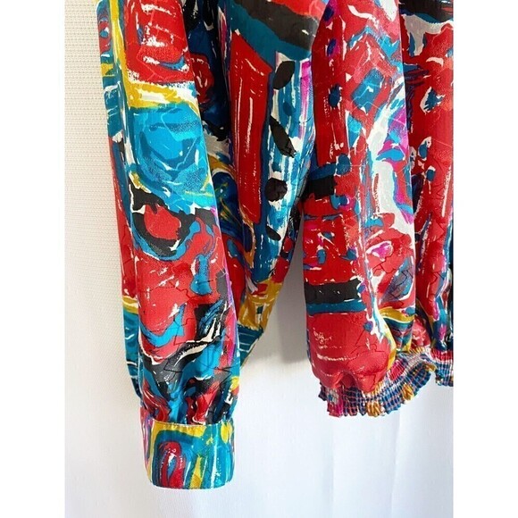 Vintage Womens Rainbow Tunic Popover Top Sz 14 90s Y2K Primary Pride Colorful - Picture 3 of 9